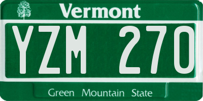 VT license plate YZM270