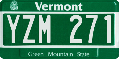 VT license plate YZM271