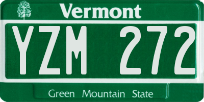 VT license plate YZM272