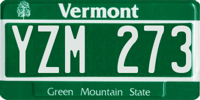 VT license plate YZM273
