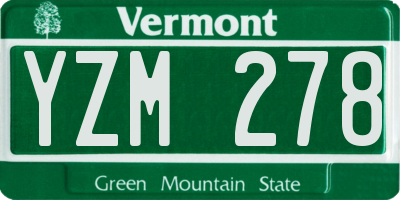 VT license plate YZM278