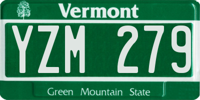 VT license plate YZM279