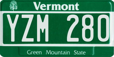 VT license plate YZM280