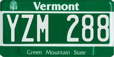 VT license plate YZM288