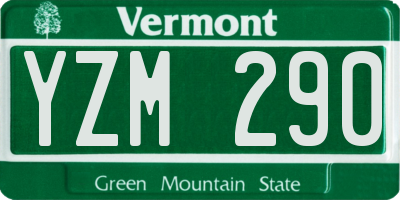 VT license plate YZM290