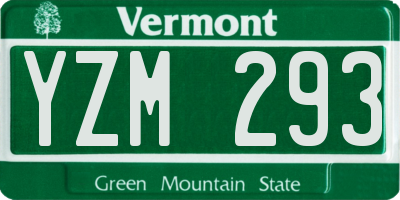 VT license plate YZM293