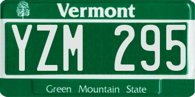 VT license plate YZM295