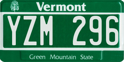 VT license plate YZM296