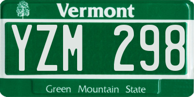 VT license plate YZM298