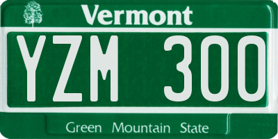 VT license plate YZM300