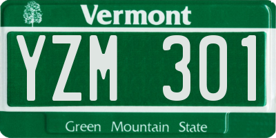VT license plate YZM301