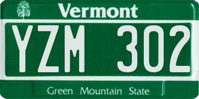 VT license plate YZM302