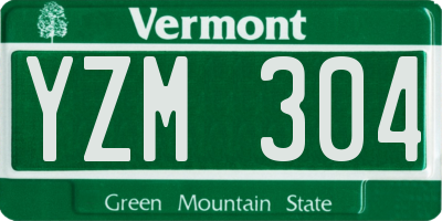 VT license plate YZM304