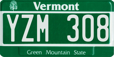VT license plate YZM308