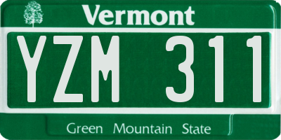 VT license plate YZM311