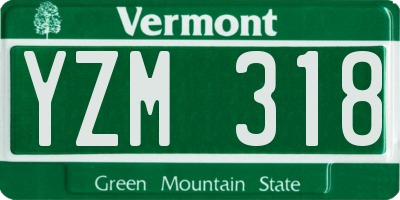 VT license plate YZM318