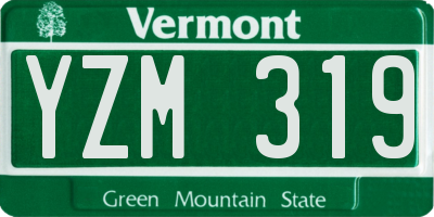 VT license plate YZM319