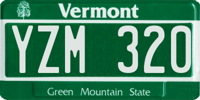 VT license plate YZM320