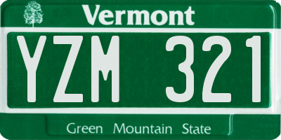 VT license plate YZM321
