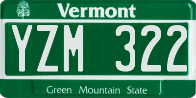 VT license plate YZM322