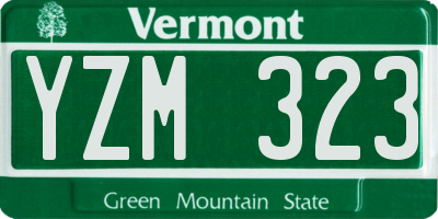 VT license plate YZM323