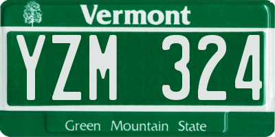 VT license plate YZM324