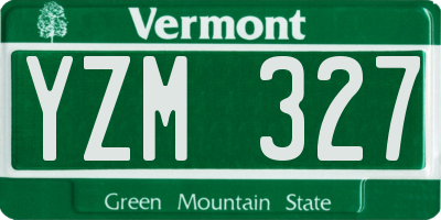 VT license plate YZM327