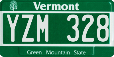 VT license plate YZM328