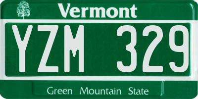 VT license plate YZM329