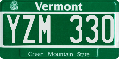 VT license plate YZM330