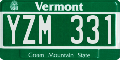 VT license plate YZM331