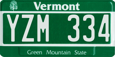 VT license plate YZM334