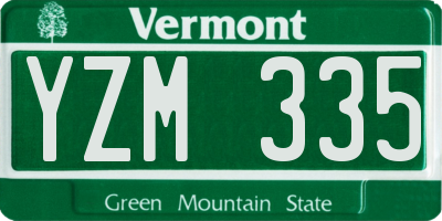 VT license plate YZM335