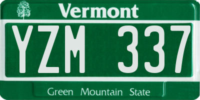 VT license plate YZM337
