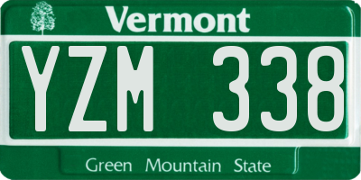 VT license plate YZM338