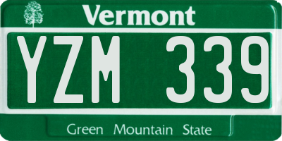 VT license plate YZM339