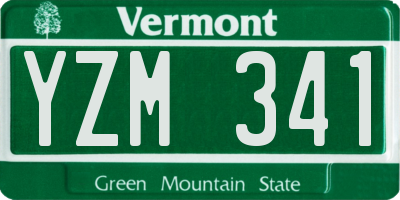VT license plate YZM341