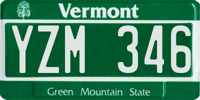 VT license plate YZM346