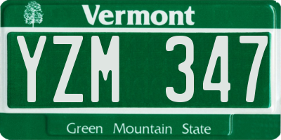 VT license plate YZM347