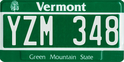 VT license plate YZM348