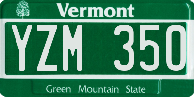 VT license plate YZM350