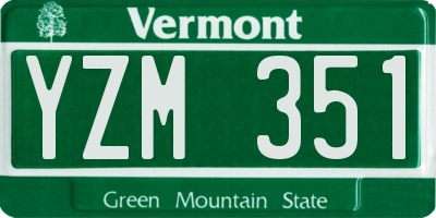 VT license plate YZM351
