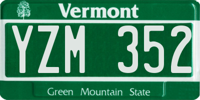 VT license plate YZM352