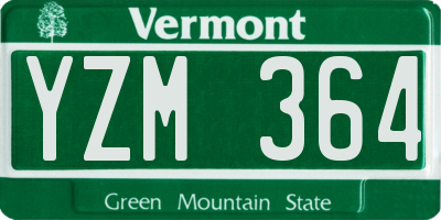 VT license plate YZM364