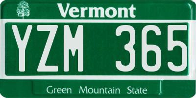 VT license plate YZM365