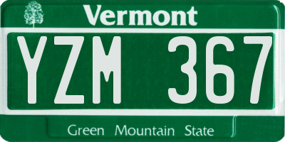 VT license plate YZM367