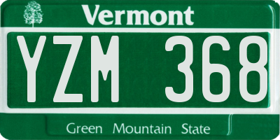 VT license plate YZM368