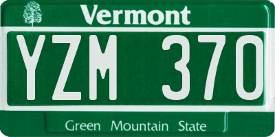 VT license plate YZM370