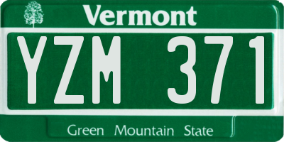 VT license plate YZM371