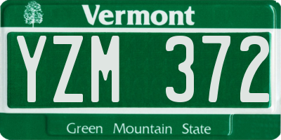 VT license plate YZM372